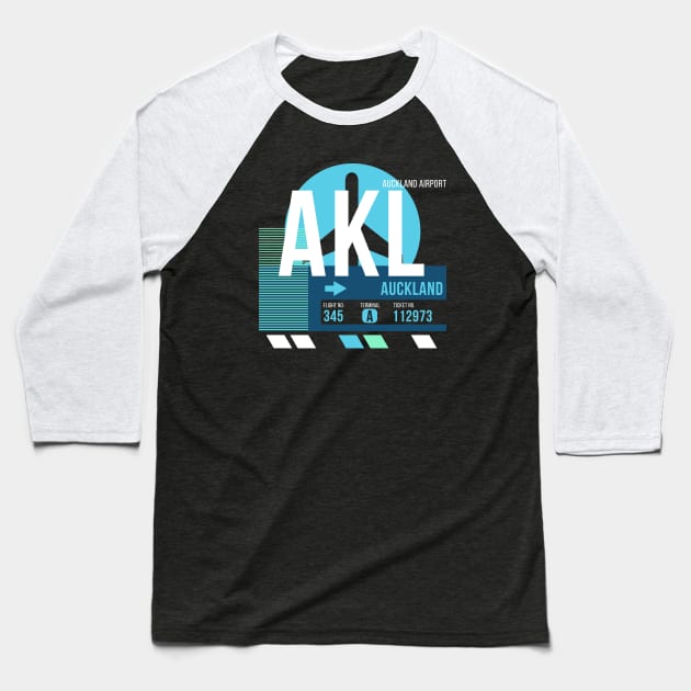 Auckland (AKL) Airport Code Baggage Tag Baseball T-Shirt by SLAG_Creative